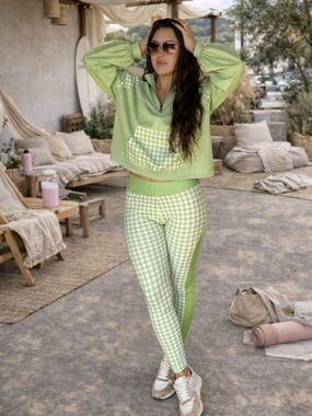 BS15-FLORAL VIBRANT 3 PIECE SET JACKET (Blue) Pullover (Green/Pink)